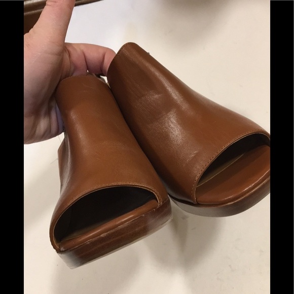 NWT Coach | Brown Brady Open Toe Sling Mule Heels - Picture 11 of 15